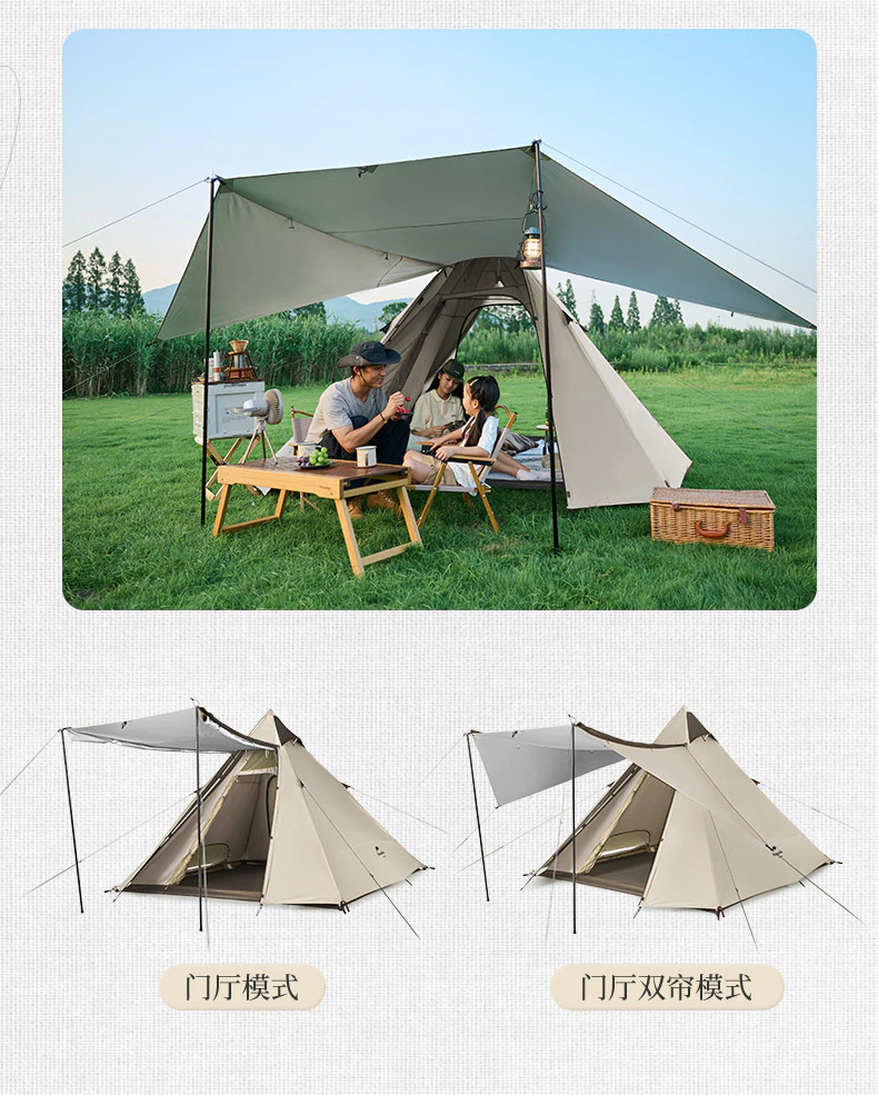 Cheap Goat Tents  2022 New Outdoor Camping Pyramid Four sided Automatic Tent One piece Tent Pole Five sided Breathable Tent Sun Tent   
